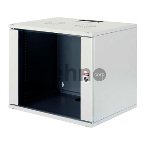 Шкаф коммутационный Lande NetBox Soho (LN-SH12U5440-BL-F0-1) настенный 12U 540x400мм пер.дв.стекл задн.дв.стал.лист несъемн.бок.пан. направл.под закл.гайки 80кг черный 14.5кг IP20 сталь