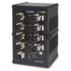 Индустриальный IP67 коммутатор ISW-800T-M12, 8-Port 10/100Mbps M12 Fast Ethernet Switch (-40 to 75 degree C)