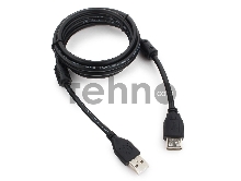 Кабель Cablexpert  USB2.0 Pro CCF2-USB2-AMAF-6, AM/AF, 1.8м, экран, 2феррит.кольца, черный, пакет