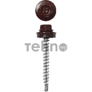 Зубр Саморезы для крепления кровель. матер. к дерев. обреш., цвет RAL 3005 темно-красн., оцинк., 4,8x65мм, 180шт 4-300315-48-065-3005