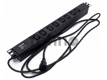 Блок силовых розеток Hyperline SHE19-(XX)IEC, IEC 60320 С13 х 8, вход IEC 60320 C14, 19