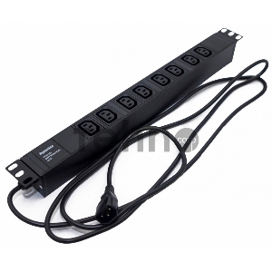 Блок силовых розеток Hyperline SHE19-(XX)IEC, IEC 60320 С13 х 8, вход IEC 60320 C14, 19