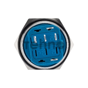 Кнопка  антивандальная Ø 22 12 В Б/Фикс (5с) (ON)-OFF/(OFF)-ON подсв./зеленая REXANT