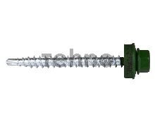 Саморезы СКД кровельные, RAL 6005 зеленый насыщенный, 50 х 4.8 мм, 250 шт, для деревянной обрешетки, ЗУБР Профессионал