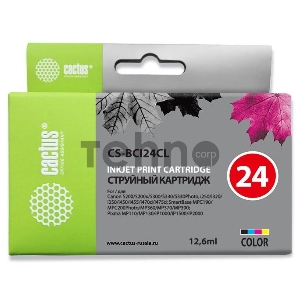 Картридж струйный Cactus CS-BCI24CL цветной для Canon S200/ S200x/ S300/ S330/ S330 Photo (12,6ml)