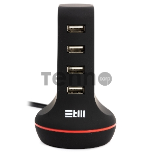 Универсальная сетевая  зарядка STM U4 , 4*USB черная STM USB hub U4  4 USB  5B/6A black