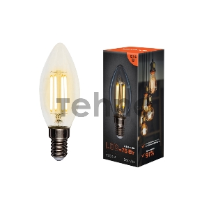Лампа филаментная REXANT Свеча CN35 9.5 Вт 950 Лм 2700K E14 прозрачная колба