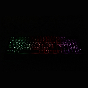 Клавиатура с подстветкой Gembird KB-220L, USB, черный, 104 клавиши, подсветка Rainbow, кабель 1.5м