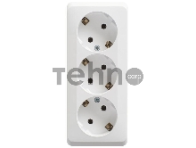 Тройная РОЗЕТКА Schneider Electric ЭТЮД O/У с заземлением без шторок 16А 250B, БЕЛЫЙ, Россия