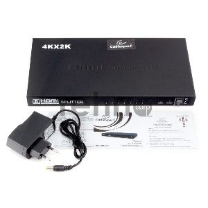 Разветвитель HDMI Cablexpert DSP-8PH4-03, HD19F/8x19F, 1 компьютер => 8 мониторов, Full-HD, 3D, 1.4v, каскадируемый