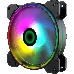 Кулер для корпуса ПК Gamemax FN-12Rainbow-D, 12CM ARGB Rainbow Fan, Dual rings+centre ARGB LEDs, 3pin+4Pin connector, фото 5