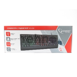 Клавиатура с подстветкой Gembird KB-220L, USB, черный, 104 клавиши, подсветка Rainbow, кабель 1.5м