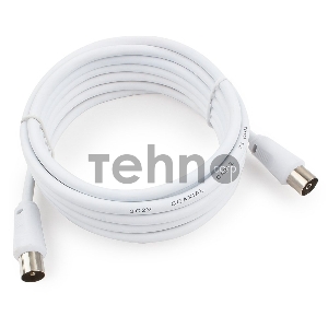 Кабель телевизионный Cablexpert CCV-515-W-3M, Coaxial M/F, белый, 3м