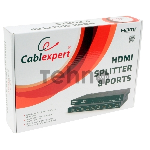 Разветвитель HDMI Cablexpert DSP-8PH4-03, HD19F/8x19F, 1 компьютер => 8 мониторов, Full-HD, 3D, 1.4v, каскадируемый
