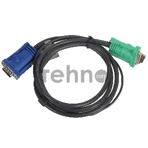 Кабель KVM ATEN 2L-5201U USB(тип А Male)+HDB15(Male) <->  SPHD15(Male) 1,2м., черный.