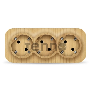 Розетка 3-м ОП 16А IP20 с заземл. сосна IONICH 1440