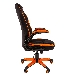 Игровое кресло Chairman game 19 чёрное/оранжевое  (ткань полиэстер, пластик, газпатрон 3 кл, ролики, механизм качания), фото 2