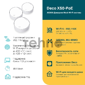 Система Mesh PoE AX3000 Whole Home Mesh Wi-Fi 6 System with PoE