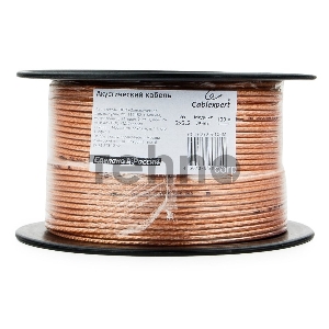 Акустический кабель Cablexpert CC-TC2x2,5-100M, прозрачный, 100 м, на катушке