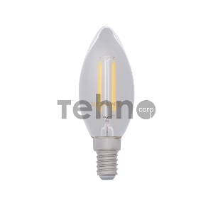 Лампа филаментная REXANT Свеча CN35 7.5 Вт 600 Лм 2700K E14 диммируемая, прозрачная колба