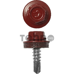 Саморезы СКМ кровельные, RAL 3003 рубиново-красный, 25 x 5,5 мм, 420 шт, для металлических конструкций, ЗУБР Профессионал