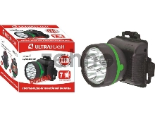 Фонарь налобный 909LED7 (7LED 1 режим; 3хR6 черн.) Ultraflash 11782