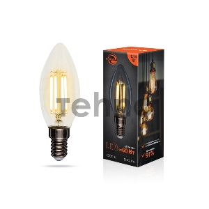 Лампа филаментная REXANT Свеча CN35 7.5 Вт 600 Лм 2700K E14 диммируемая, прозрачная колба