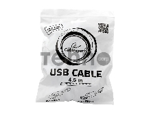 Кабель Gembird/Cablexpert CCF2-USB2-AMAF-15 USB 2.0  , AM/AF, 4.5м, экран, 2феррит.кольца, черный, пакет