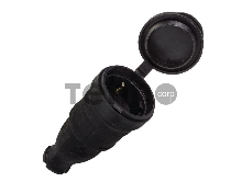 Розетка переносная 16А 230В 2P+PE с защ. крышкой IP44 каучук EKF RPS-012-16-230-44