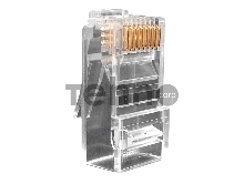 Коннектор Hyperline, RJ45(8p8c), кат. 6, неэкр., для одножильного и многожильного кабеля, 100 шт, цвет: прозрачный
