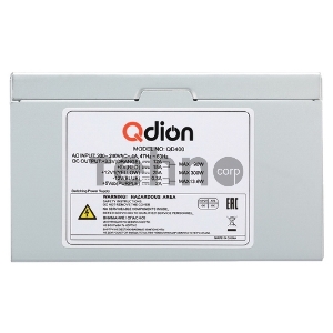 Блок питания 400Вт QDION ATX 400W, 120mm, 3xSATA, 1xPCI-e, nonPFC