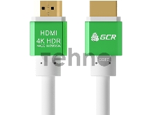 Кабель Greenconnect 5.0m HDMI версия 2.0, HDR 4:2:2, Ultra HD, 4K 60 fps 60Hz/5K*30Hz, 3D, AUDIO, 18.0 Гбит/с, 28/28 AWG, OD7.3mm, тройной экран, белый, AL корпус зеленый, GCR-51292 Greenconnect Кабель 5.0m HDMI версия 2.0, HDR 4:2:2, Ultra HD, 4K 60 fps 60Hz/5K*30Hz, 3D, AUDIO, 18.0 Гбит/с, 28/28 AWG, OD7.3mm, тройной экран, белый, AL корпус зеленый, GCR-51292