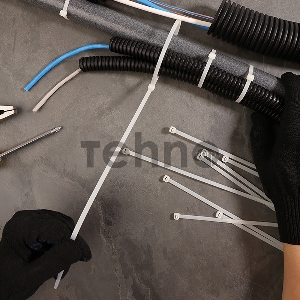 Хомут-стяжка кабельная нейлоновая REXANT 400 x4,8 мм, белая, упаковка 100 шт.