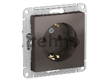 Механизм розетки 1-м СП ATLAS DESIGN с заземл. 16А мокко SchE ATN000643