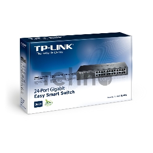 Коммутатор TP-Link SMB TL-SG1024DE 24-Port Gigabit Easy Smart Switch, 24 10/100/100Mbps RJ45 ports,  MTU/Port/Tag-based VLAN, QoS, IGMP Snooping