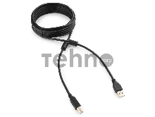 Кабель Gembird/Cablexpert  CCF2-USB2-AMBM-15 USB 2.0 Pro Кабель  , AM/BM, 4.5м, экран,2феррит.кольца, черный, пакет
