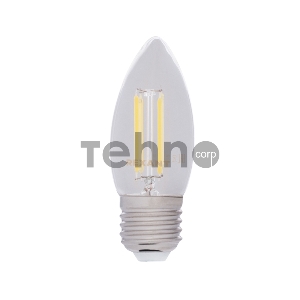 Лампа филаментная REXANT Свеча CN35 7.5 Вт 600 Лм 2700K E27 прозрачная колба
