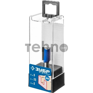 Фреза пазовая прямая с нижними подрезателями ЗУБР 8x19мм, хвостовик 8мм