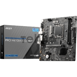 Материнская плата MSI PRO H610M-B DDR4 / Intel H610 LGA1700 2xDDR4-3200 1xPCIex16 4xSATA 1xM.2 HDMI VGA / mATX