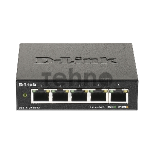 Коммутатор D-Link DGS-1100-05V2/A1A, L2 Smart Switch with 5 10/100/1000Base-T ports.8K Mac address, 802.3x Flow Control, Port Trunking, Port Mirroring, IGMP Snooping, 32 of 802.1Q VLAN, VID range 1-4094, Loopba