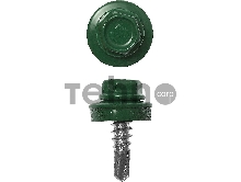 Саморезы СКМ кровельные, RAL 6002 зеленый лист, 25 х 5.5 мм, 420 шт, для металлических конструкций, ЗУБР Профессионал