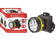 Фонарь налобный 909LED5 (5LED 1 режим; 3хR6 черн.) Ultraflash 11781