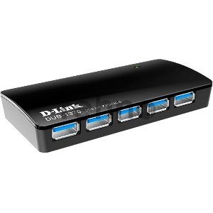Концентратор с 7 портами USB 3.0 D-Link DUB-1370/B1A (1 порт с поддержкой режима быстрой зарядки)