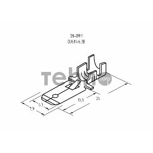 Клемма плоская штекер 6.3 мм 0,5-1.5 мм² (РП-п 1.5-(6.3) L = 25,5 мм) REXANT