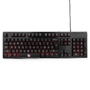Клавиатура игровая Gembird KB-G400L, USB, металл. корпус, подсветка 3 цвета, кабель ткан. 1.75м