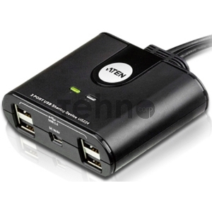 Переключатель, электрон., USB, 2 User > 2 устройства + клавиатура + мышь, 2 USB A-тип > 4 USB A-тип, Male > Female, со встроен. шнурами 2х1.2м., (USB 2.0) 2 PORT USB PERIPHERAL SWITCH.