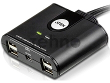 Переключатель, электрон., USB, 2 User > 2 устройства + клавиатура + мышь, 2 USB A-тип > 4 USB A-тип, Male > Female, со встроен. шнурами 2х1.2м., (USB 2.0) 2 PORT USB PERIPHERAL SWITCH.