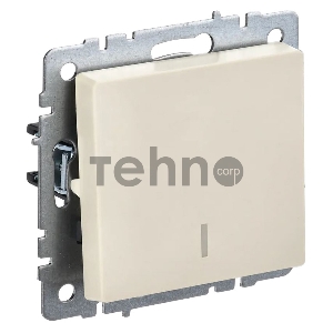 Выключатель 1-кл. СП BRITE ВС10-1-1-БрКр 10А с инд. беж. IEK BR-V10-1-10-K10