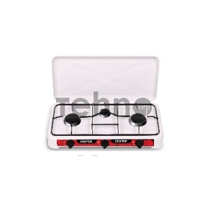 Плита газовая CENTEK CT-1522  белый  Centek CT-1522 (белая), 3 конфорки, КРЫШКА, сменные форсунки баллон/магистраль