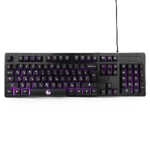 Клавиатура игровая Gembird KB-G400L, USB, металл. корпус, подсветка 3 цвета, кабель ткан. 1.75м